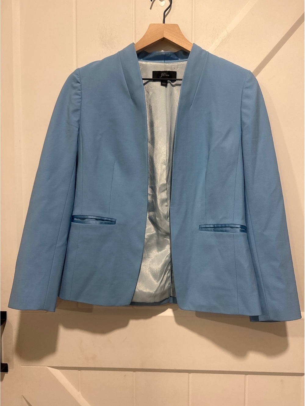 J.Crew Women's Light Blue Silk Wool Blend Blazer Size 6